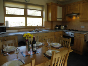 Three bedroom lodge kitchen/dining at Bracken Lodges Self-Catering Holiday Loch Tay Kenmore Killin Perthshire